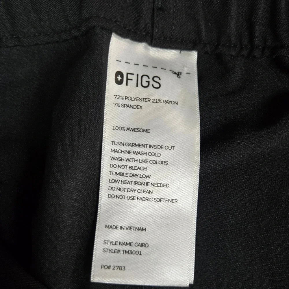 FIGS Mens Black Cairo Cargo Technical Collection Scrub Pants Large